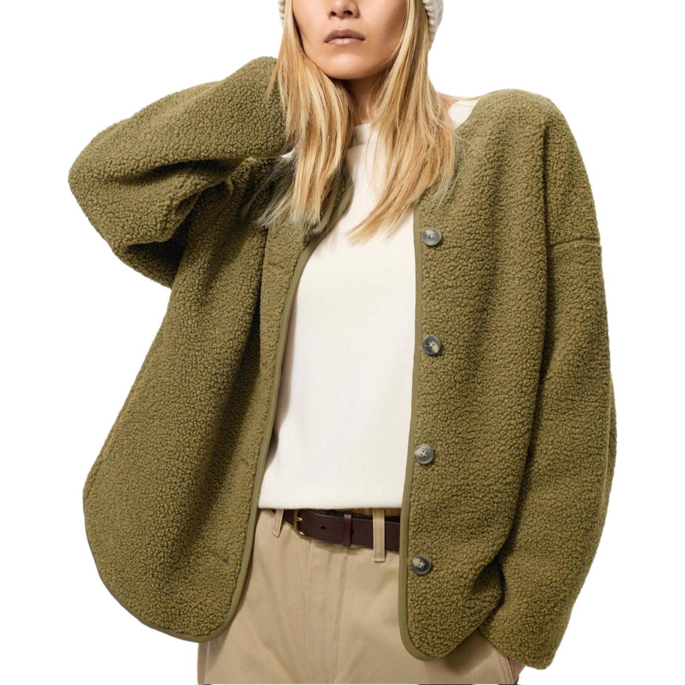 

UNIQLO Пальто с бархатистой текстурой Women's, Olive