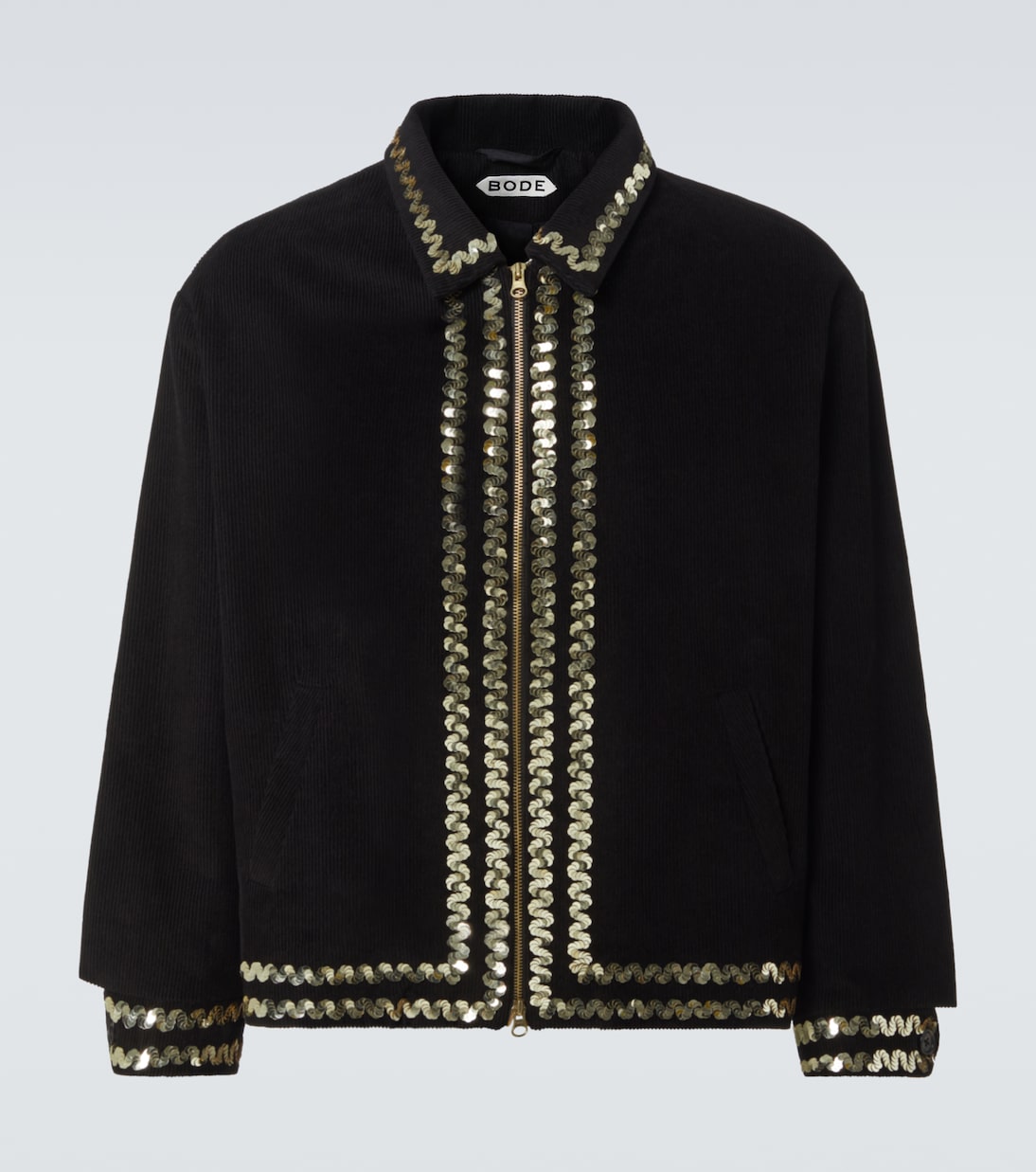 

Жакет из вельвета с хлопком и пайетками Bode, Black Multi