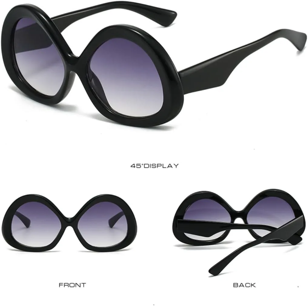 

Модные треугольные овальные солнцезащитные очки для женщин, винтажный узор, панк-стиль, градиентные очки, защита от УФ-излучения UV400 SZVVBKK, Khaki Tea Blue