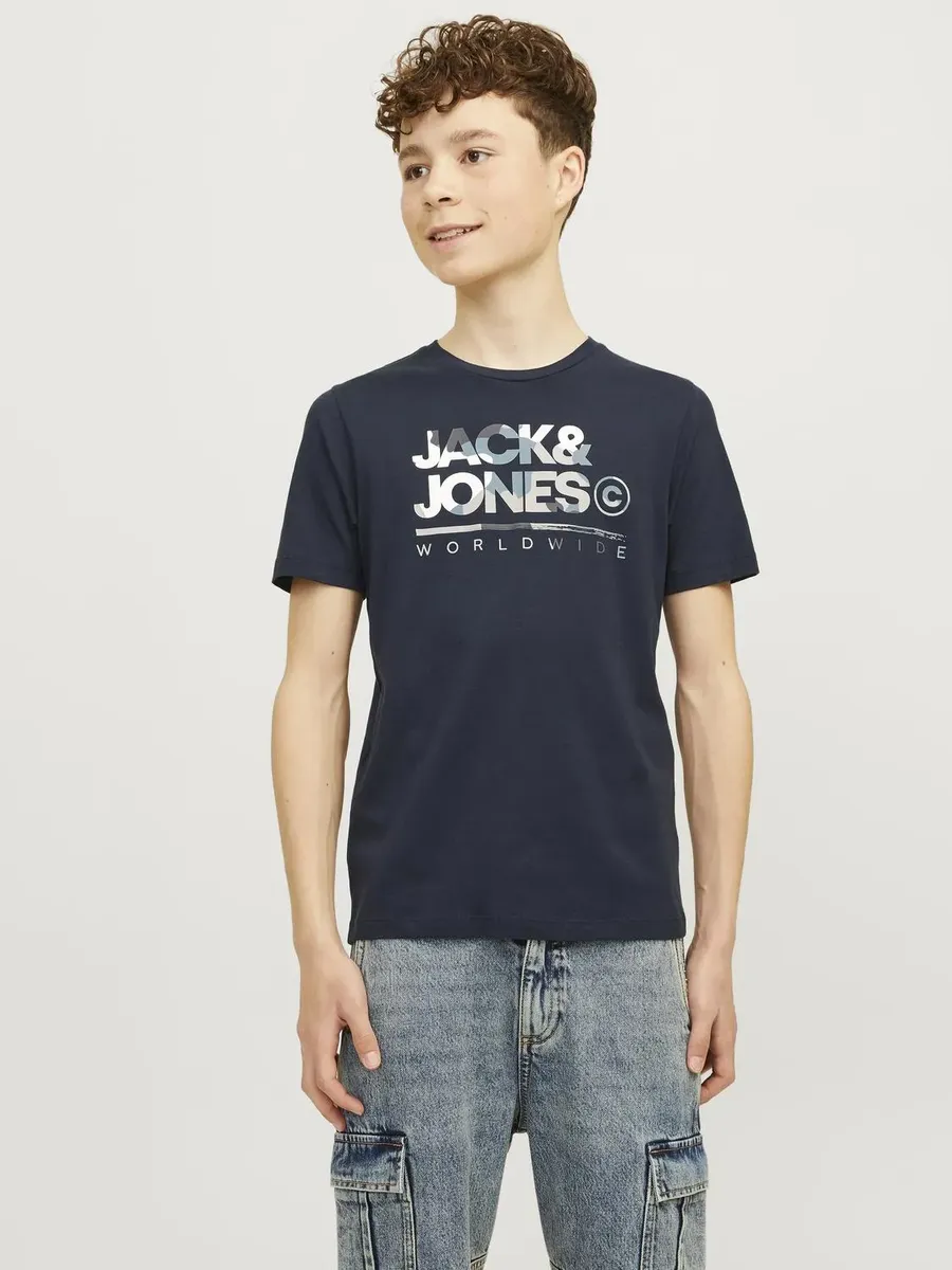 

Детская футболка Jack & Jones "JJLUKE TEE SS CREW NECK JNR" Jack & Jones Junior, цвет Navy Blazer Print:Big