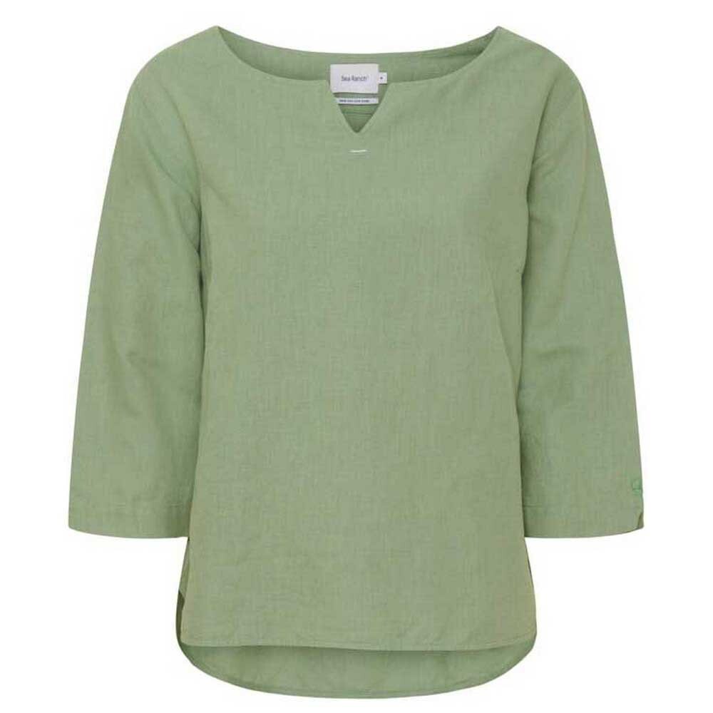 

Футболка Sea Ranch Corrie 3/4 Sleeve V Neck, зеленый