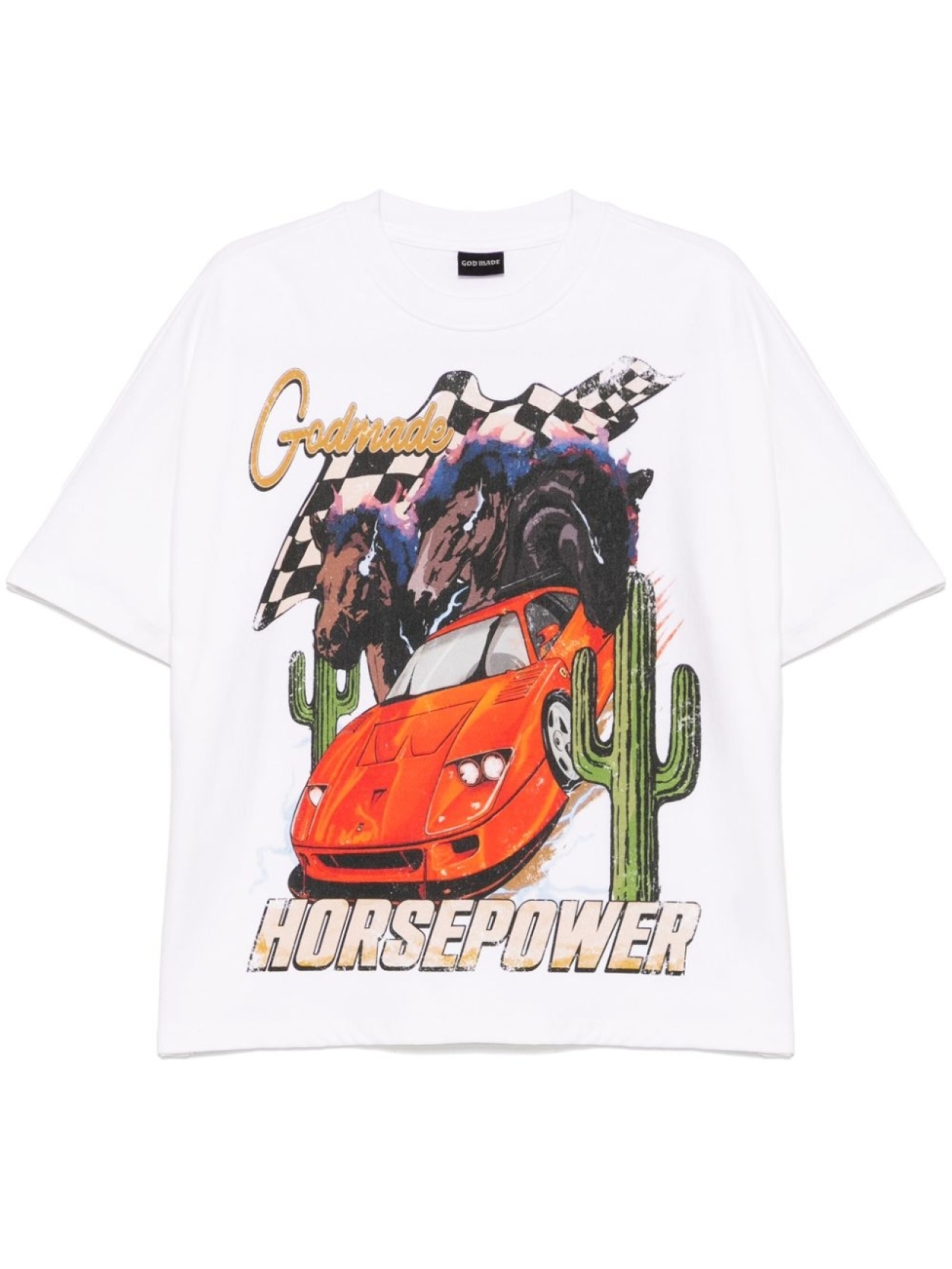 

GODMADE футболка Horsepower, белый