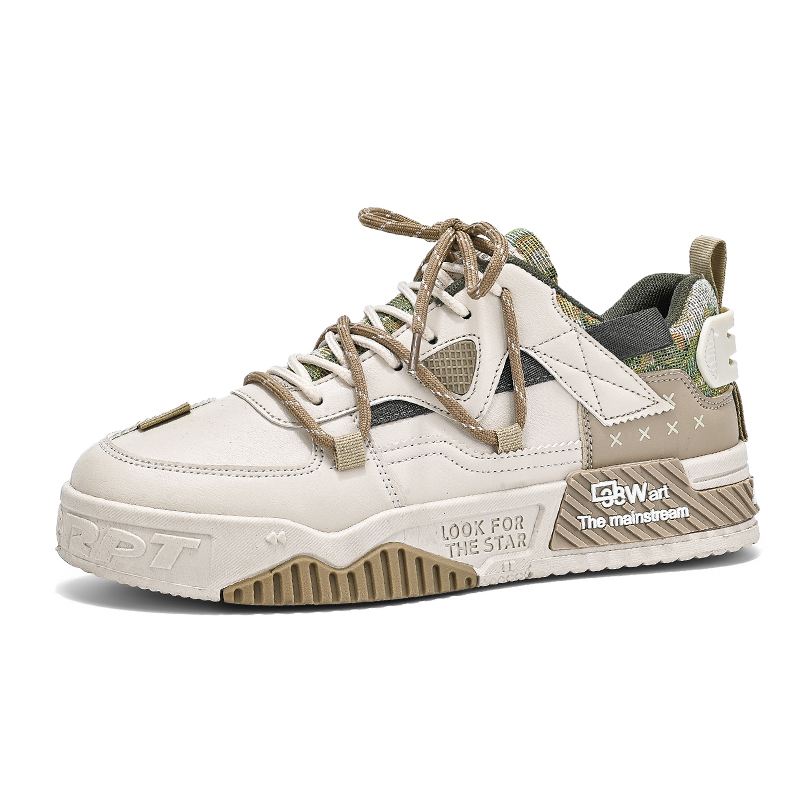 

SHOUBA Низкие скейтерские кроссовки мужские бежево-зеленые, цвет Beige Green
