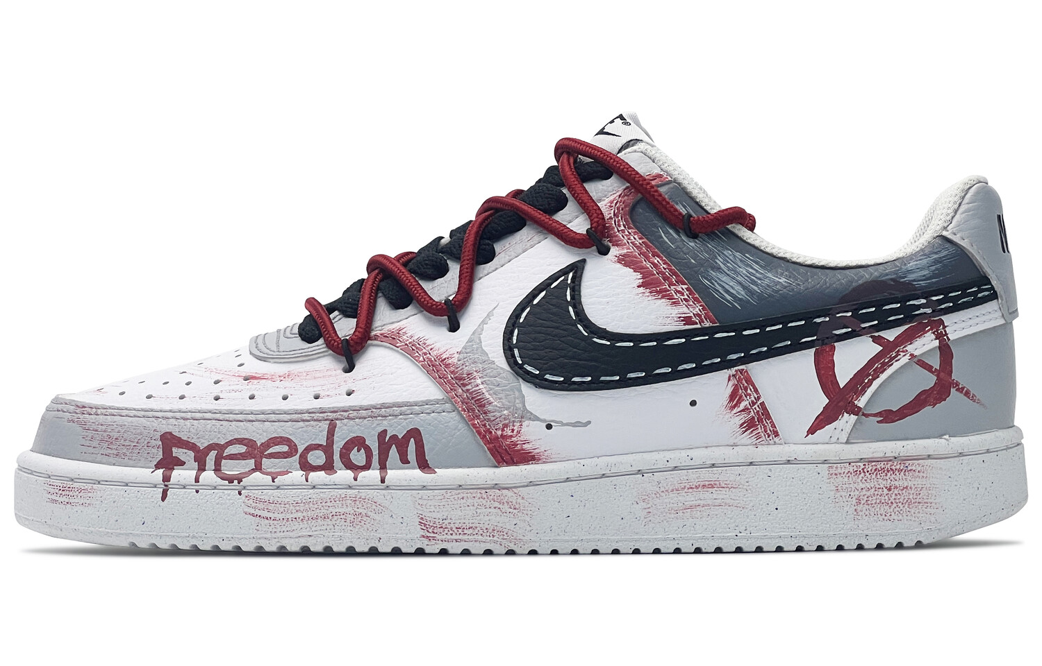 

Кроссовки Nike Court Vision Low Skateboarding Shoes Men Low-top Black/Red, черный/красный