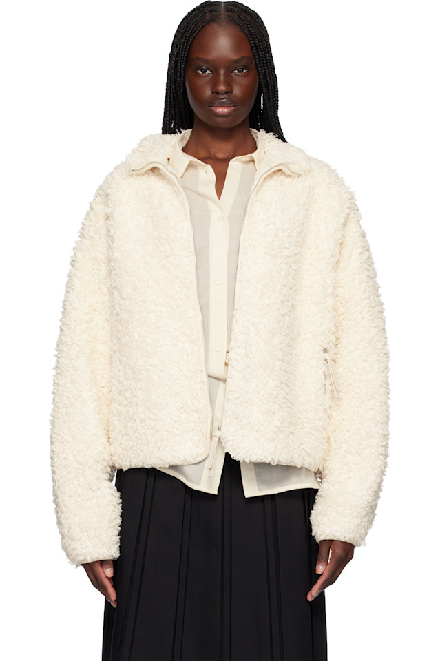 

Куртка на молнии Jil Sander, цвет eggshell