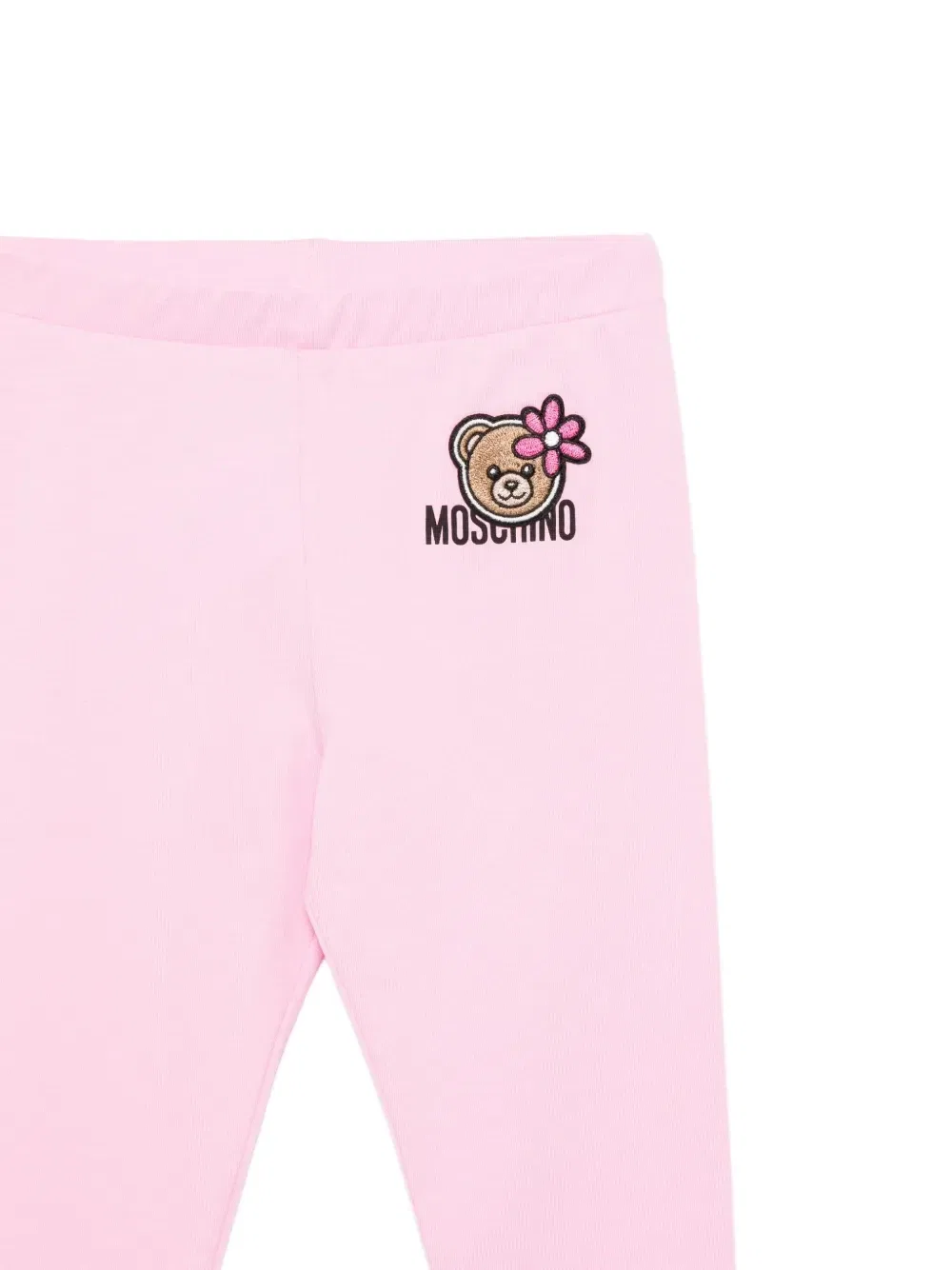 Комплект леггинсов с оборками и мотивом мишки Moschino Kids, розовый — фото 3