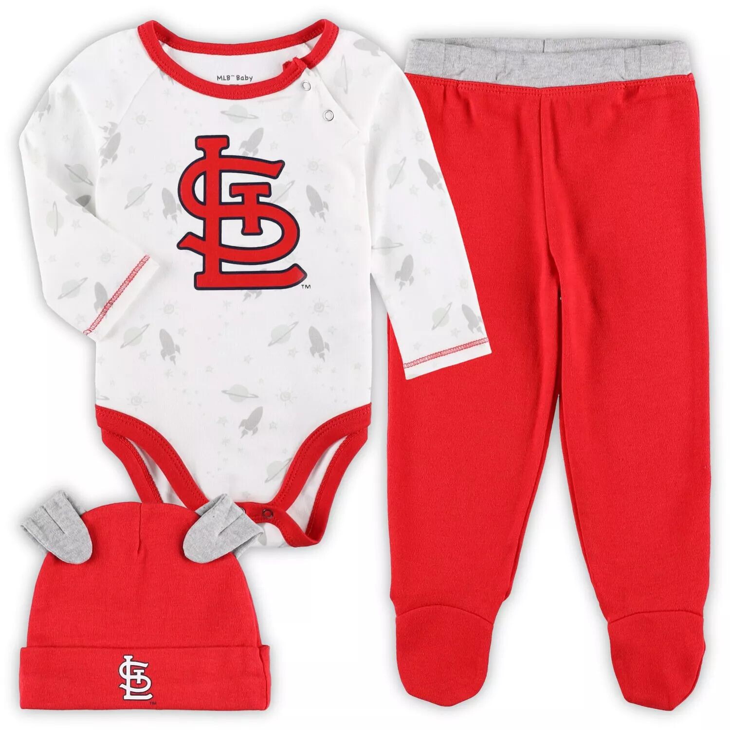 

Красный/белый комплект для новорожденных и младенцев St. Louis Cardinals Dream Team, боди, шапка и штаны на ножках Outerstuff