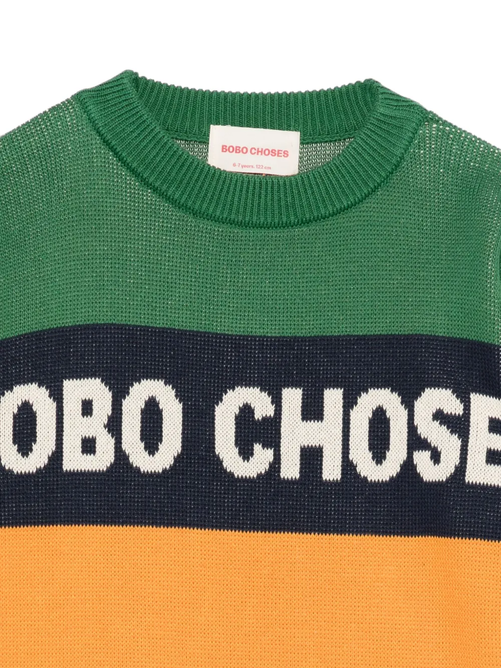 Свитер в полоску с цветовым блоком BOBO CHOSES, зеленый — фото 3