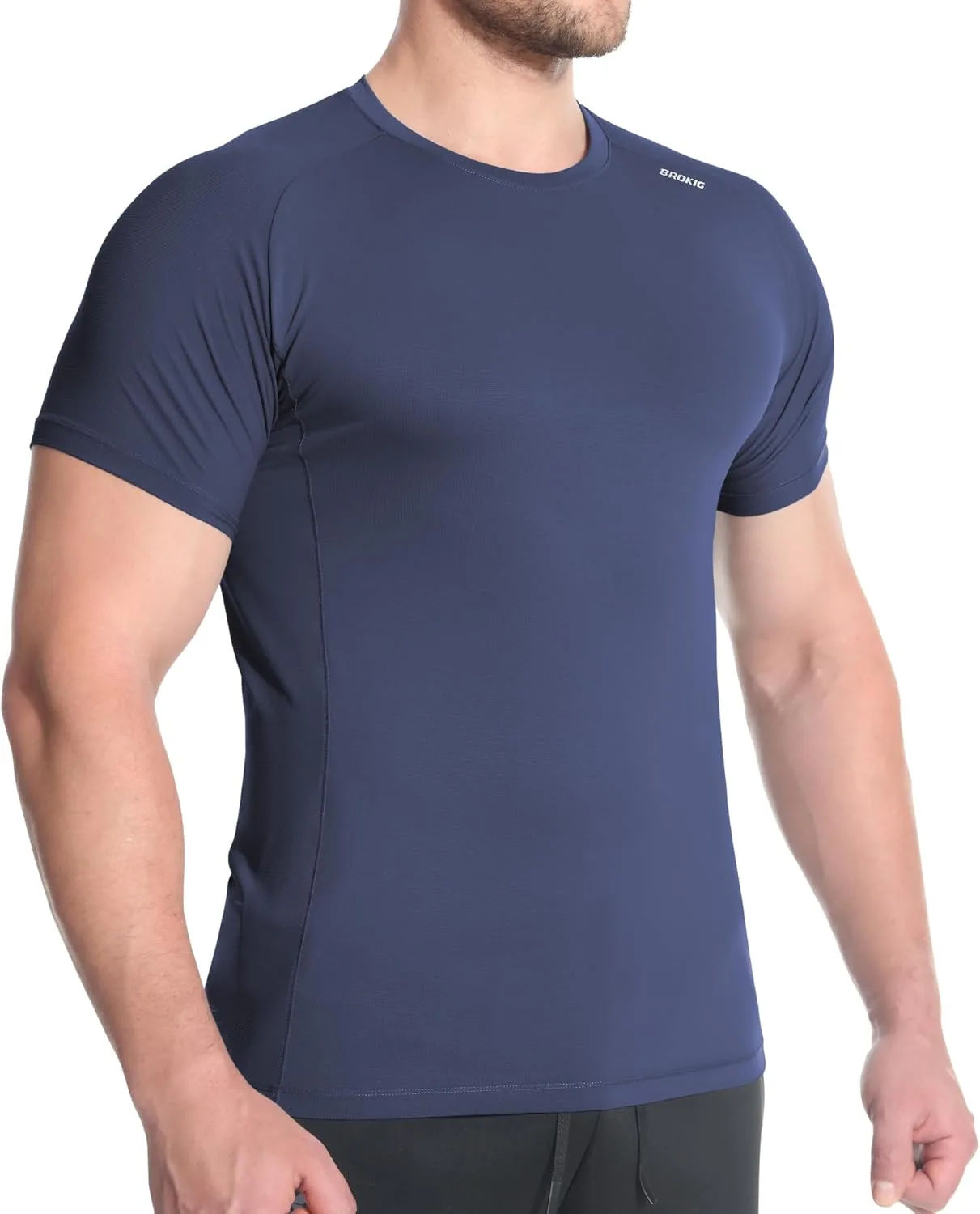 

BROKIG мужская футболка 4.9oz для тренировок, охлаждающая, облегающая