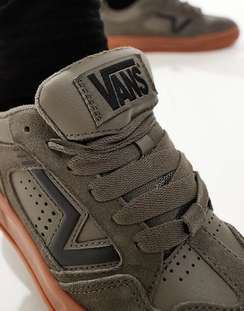 Кроссовки Upland из массивной замши темно-серого цвета с резиновой подошвой Vans — фото 4