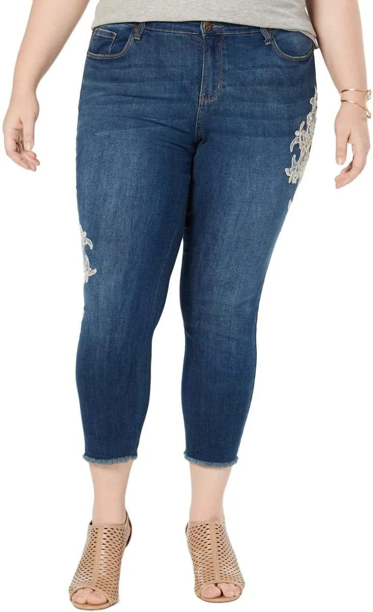 

Style & Co. Plus Size джинсы с хлопковым кружевным апплика