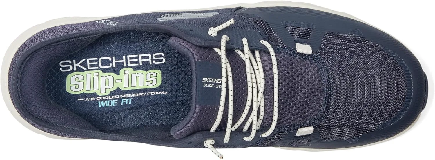 Мужские кроссовки Skechers Glide-Step Pro с удобной посадкой без шнурков, темно-синий — фото 3