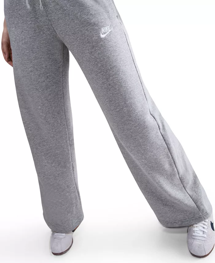Женские спортивные брюки Club Fleece с завышенной талией и широкими штанинами Nike, серый — фото 4