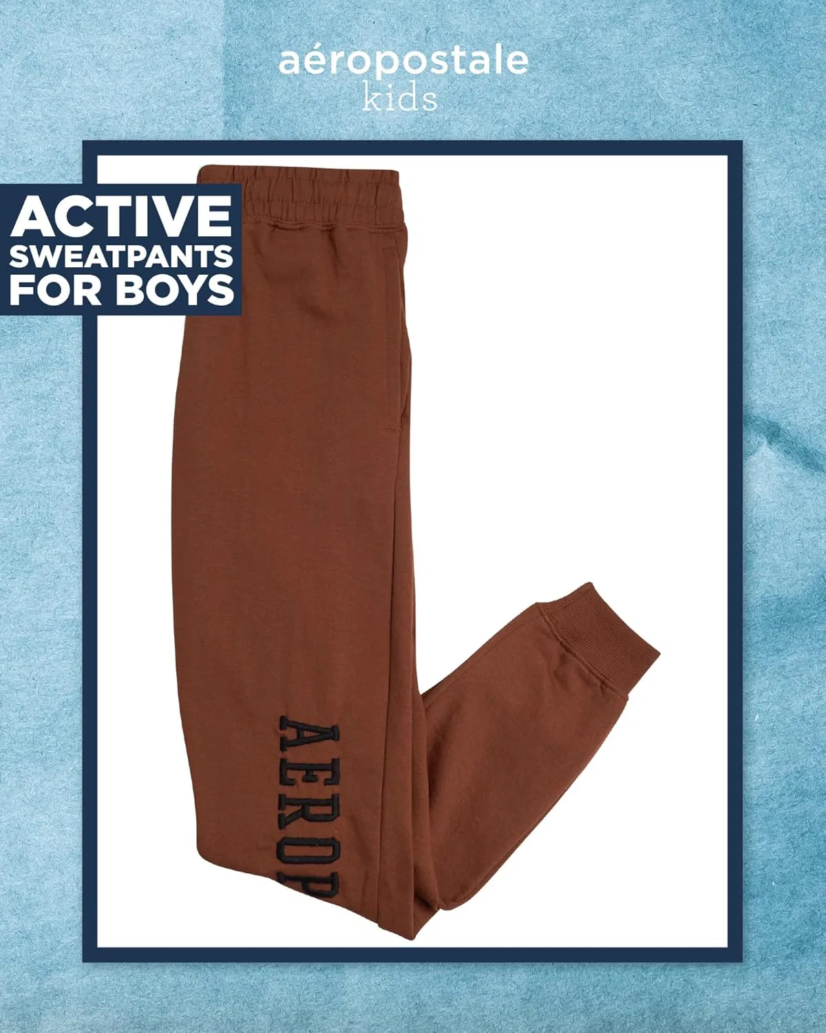 Спортивные штаны AEROPOSTALE Active для мальчиков - очень мягкие флисовые спортивные штаны-джоггеры для мальчиков, детская спортивная одежда с карманами (размеры: 4-16), Tortoise Shell — фото 2