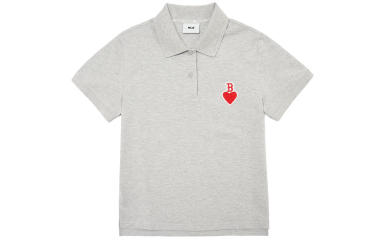 

Футболка поло с базовым логотипом женская серая MLB