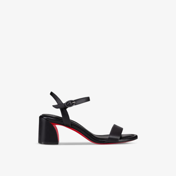 Кожаные босоножки miss jane 55 на каблуке Christian Louboutin, черный