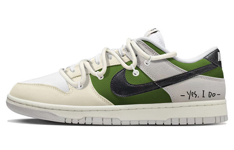 

Кроссовки Nike Dunk Skateboarding Shoes Men Low-top Beige/green/black, зеленый