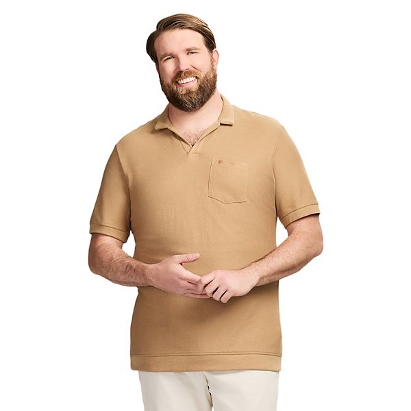 

Вязаная рубашка-поло большого размера для высоких и крупных мужчин, с рисунком морских дюн Izod, Tannin