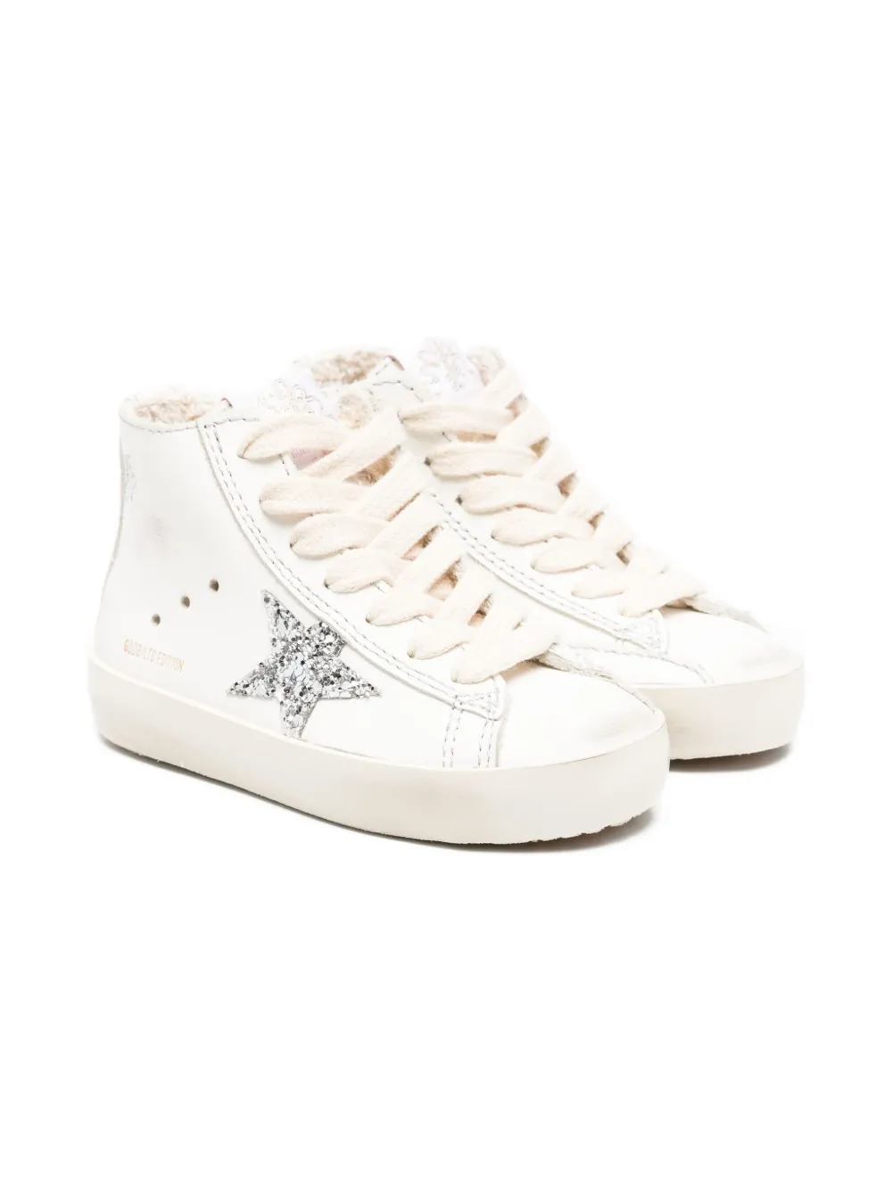 

Высокие кеды с блестками Golden Goose Kids, белый