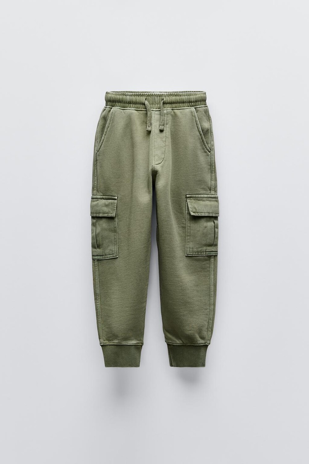 

Брюки карго из мягкой тканью ZARA, цвет washed green