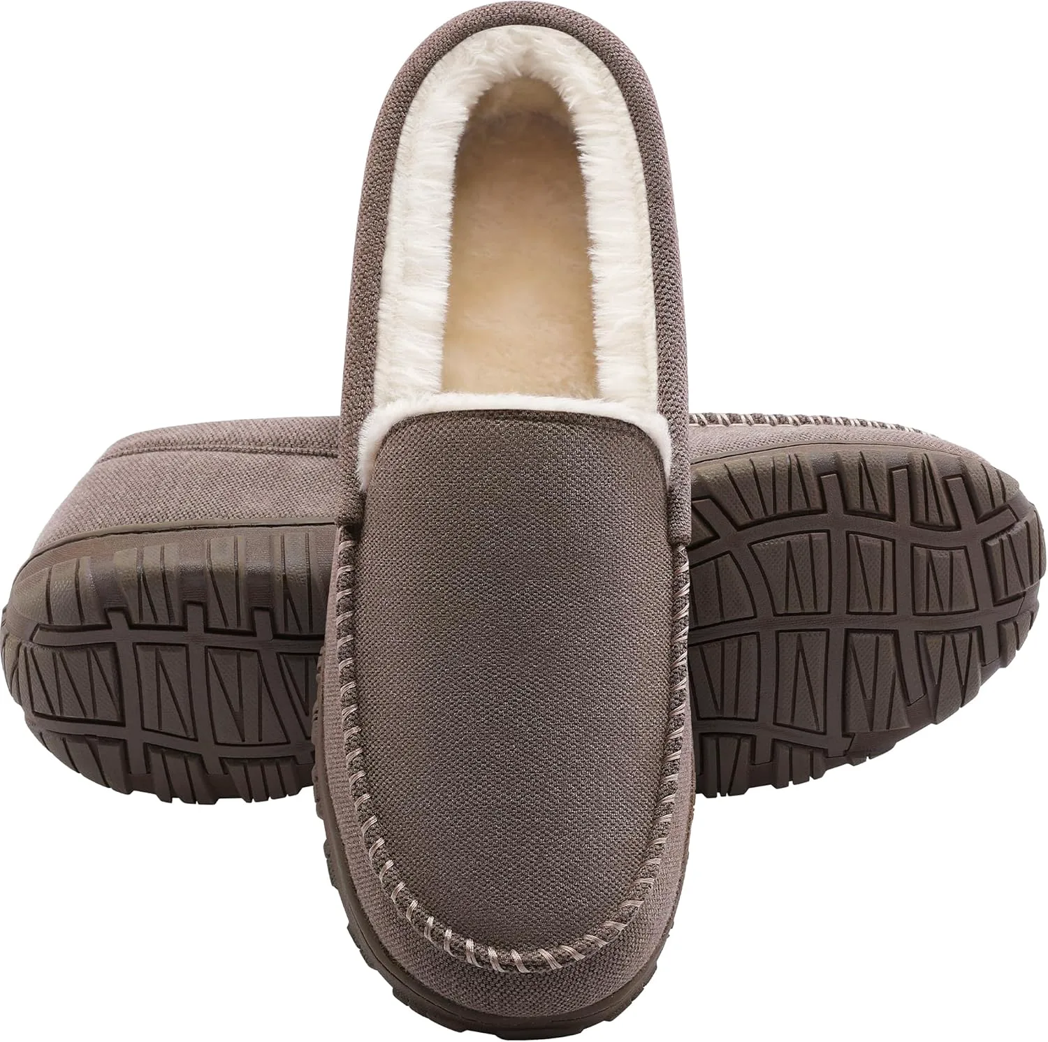 Мужские тапочки shoeslocker для дома и улицы, теплые, мягкие, плюшевые с эффектом памяти, удобные домашние мокасины с противоскользящей подошвой — фото 2