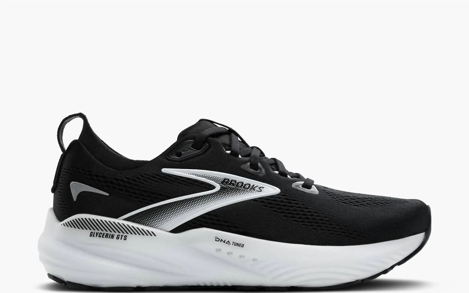 BROOKS Мужские беговые кроссовки Glycerin GTS 22, черно-серо-белые