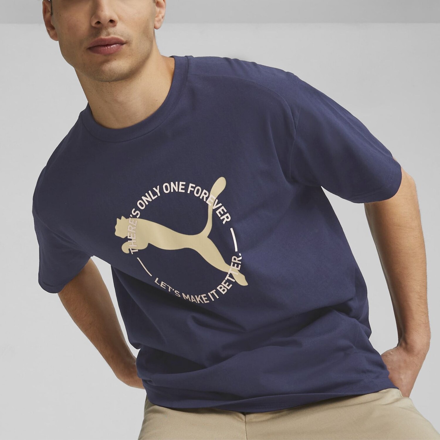 

Футболка мужская темно-синяя Puma, темно-синий