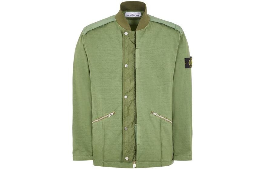 Мужская куртка из смешанной ткани серии HYPE-TC, цвет зеленый шалфей Stone Island, зеленый — фото 2