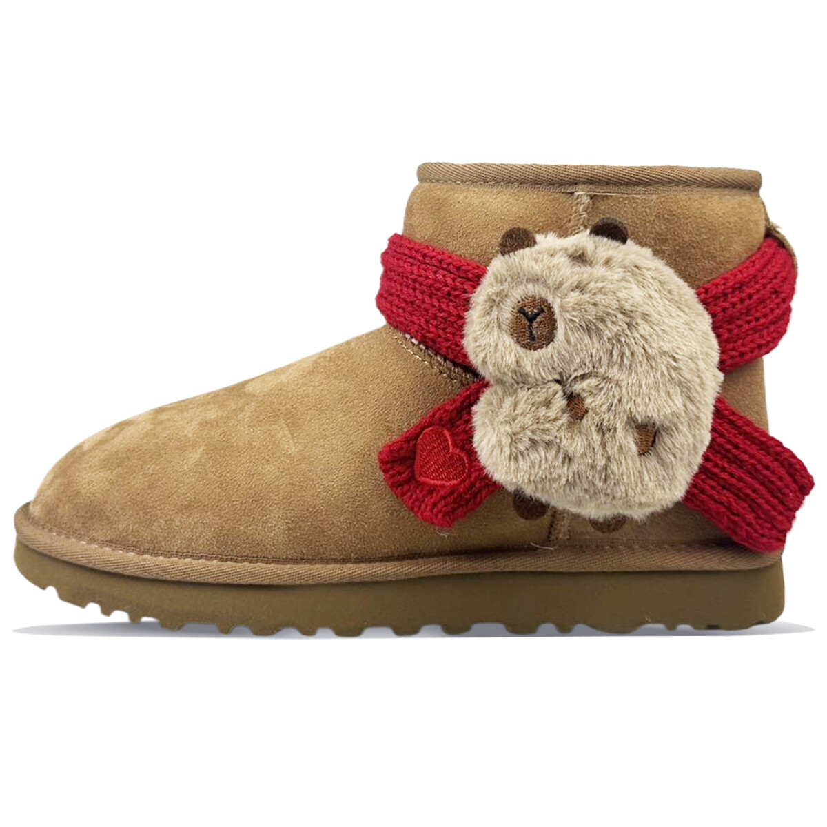 Ботинки зимние UGG Classic Mini с декоративным шарфиком, коричневый