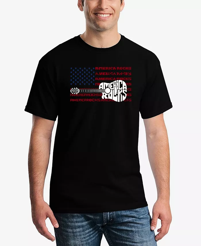 

Мужская футболка America Rocks с принтом в виде слов LA Pop Art, черный
