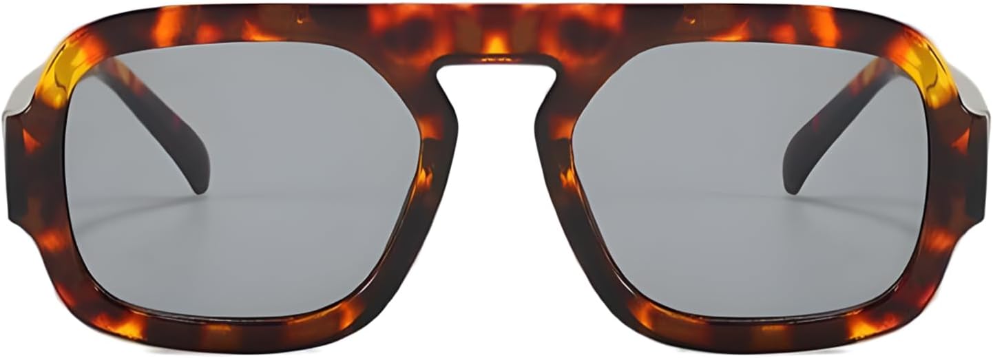 

Модные квадратные солнцезащитные очки ADE WU для женщин и мужчин, винтажные квадратные очки-авиаторы в стиле 70-х, стильные очки с плоской верхней частью, C1 Tortoiseshell/Light Grey