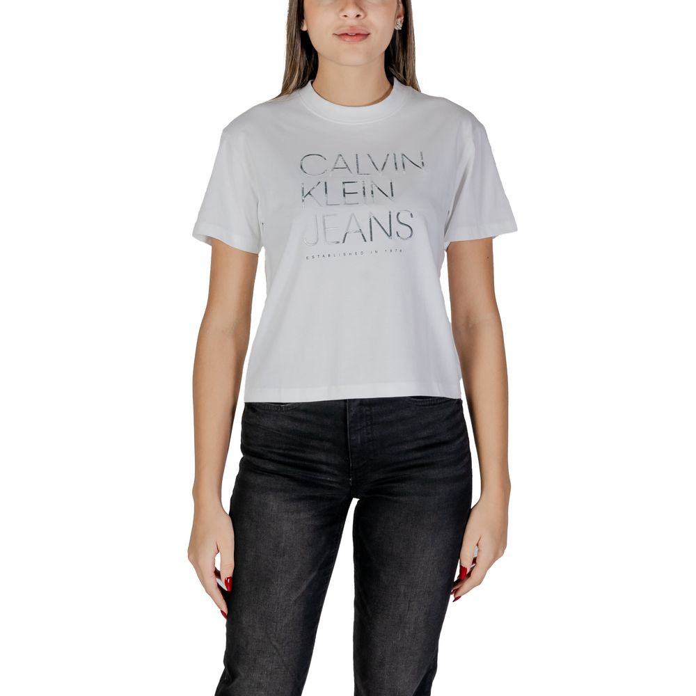 

Белые хлопковые топ и футболка Calvin Klein Jeans