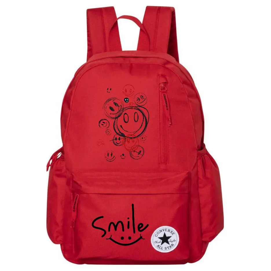 

Converse Полиэстеровый рюкзак обычный унисекс красный, Smiley Face
