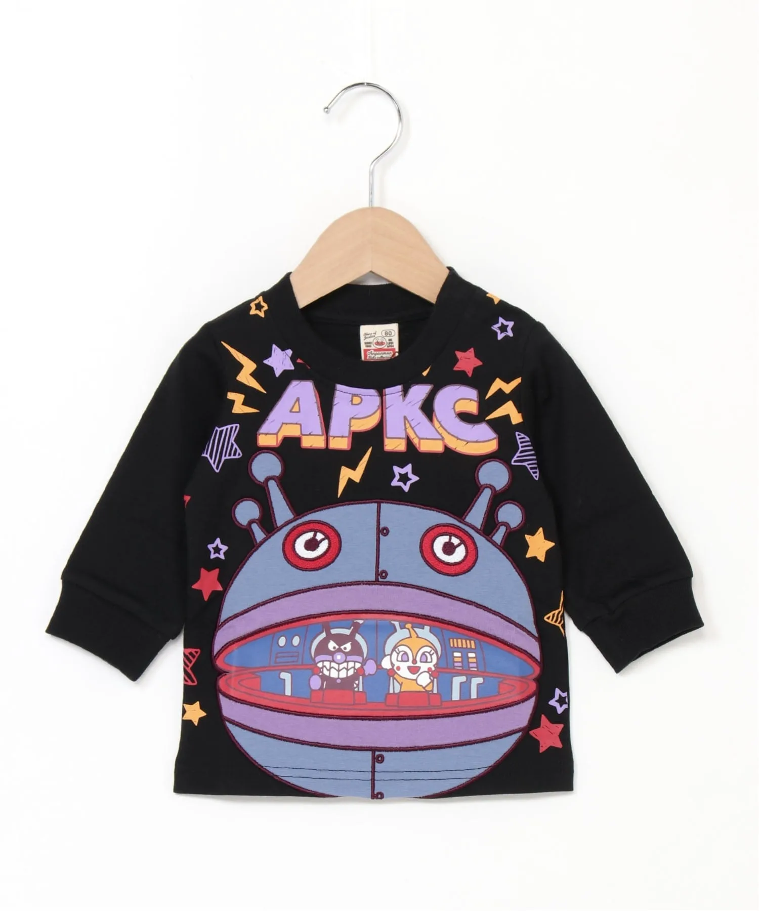 Футболка с длинными рукавами Dadandan с большой аппликацией Anpanman Kids Collection, black — фото 2