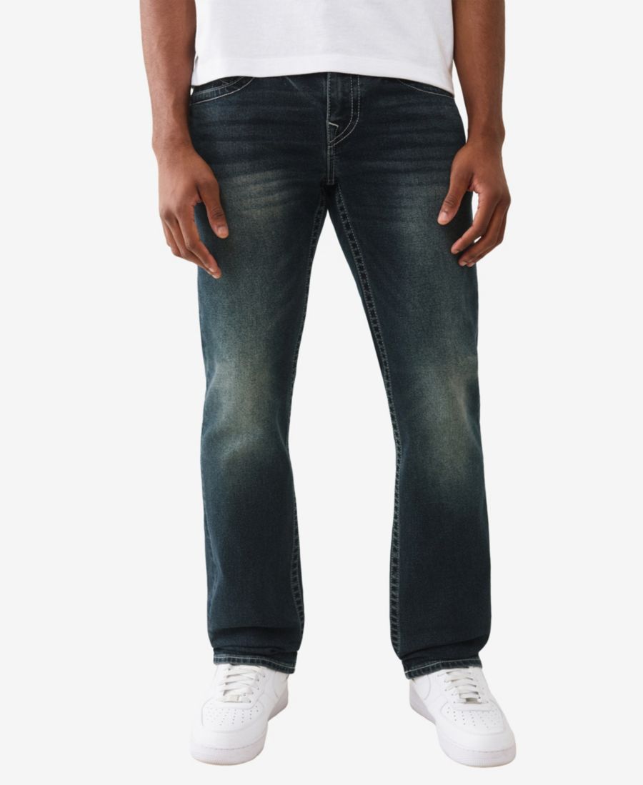 

Мужские джинсы прямого кроя Ricky Warped с люрексовым клапаном True Religion, Night Rush Blue/Black Wash