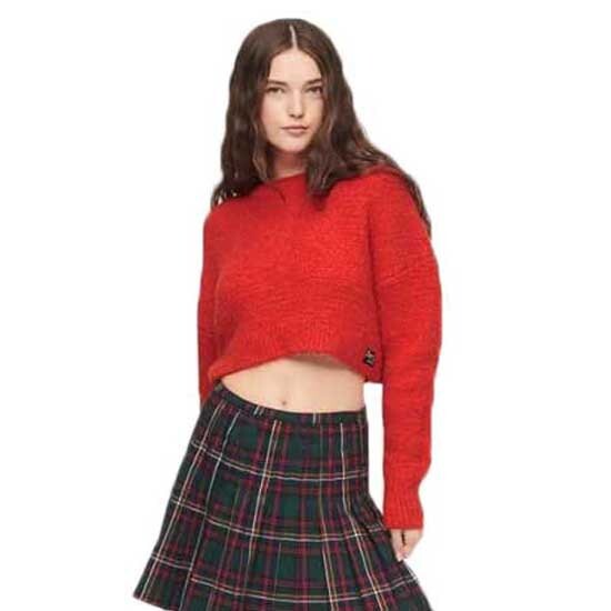 

Свитер Superdry Vintage Textured Crop Round Neck, оранжевый