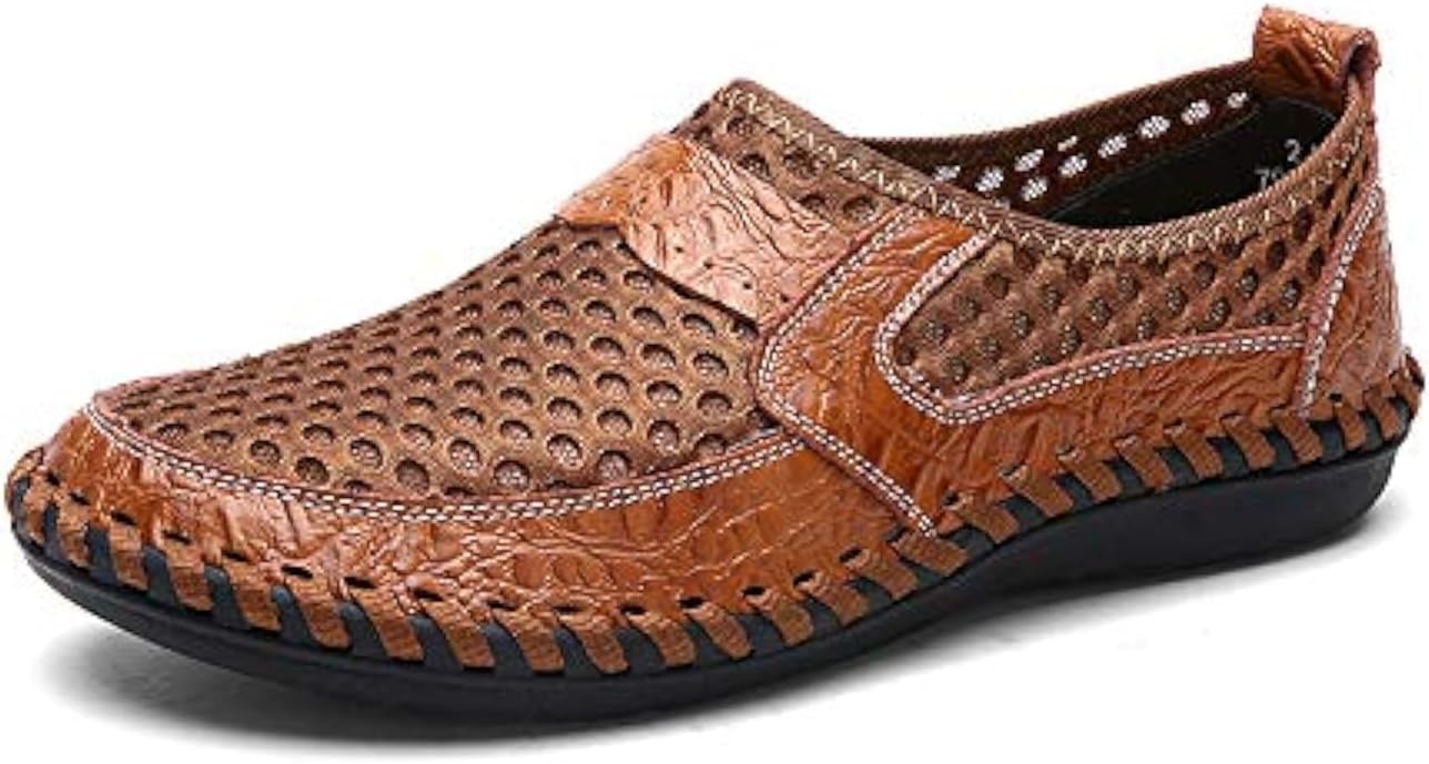 

Мужские дышащие повседневные лоферы из сетки, обувь для ходьбы, мокасины Kvdrcs, коричневый