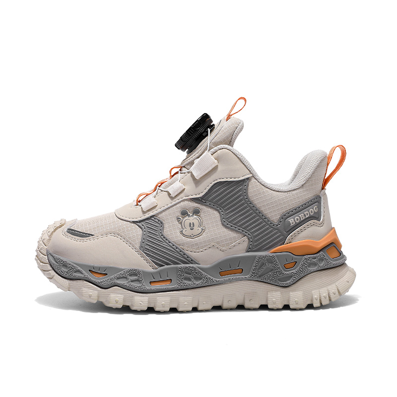 

Кроссовки для бега для детей с низким верхом, амортизацией, износостойкостью и отскоком. BOBDOG, бежевый/оранжевый