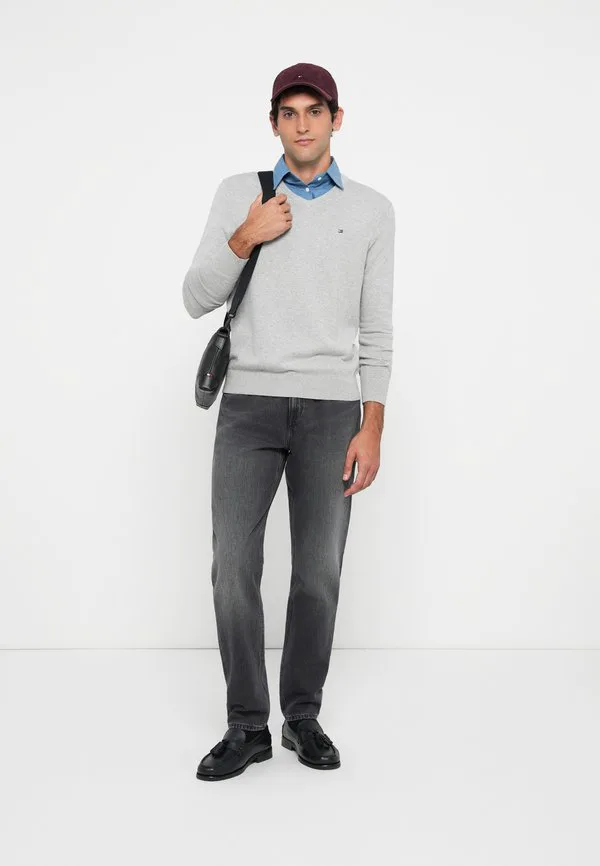 Классический джемпер с v-образным вырезом Tommy Hilfiger, Light Grey Heather — фото 2