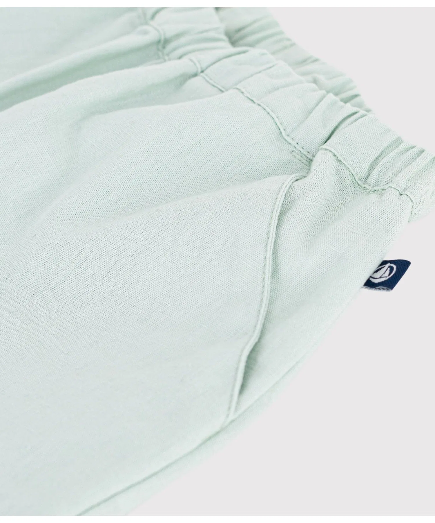 Детские брюки из хлопка и льна PETIT BATEAU зелёные — фото 3