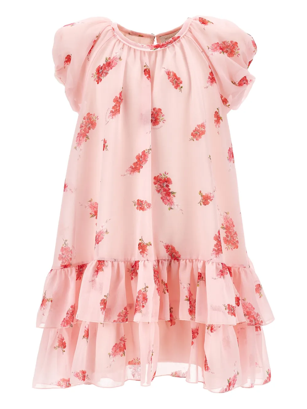 

Платье с оборками и цветочным принтом Monnalisa, розовый