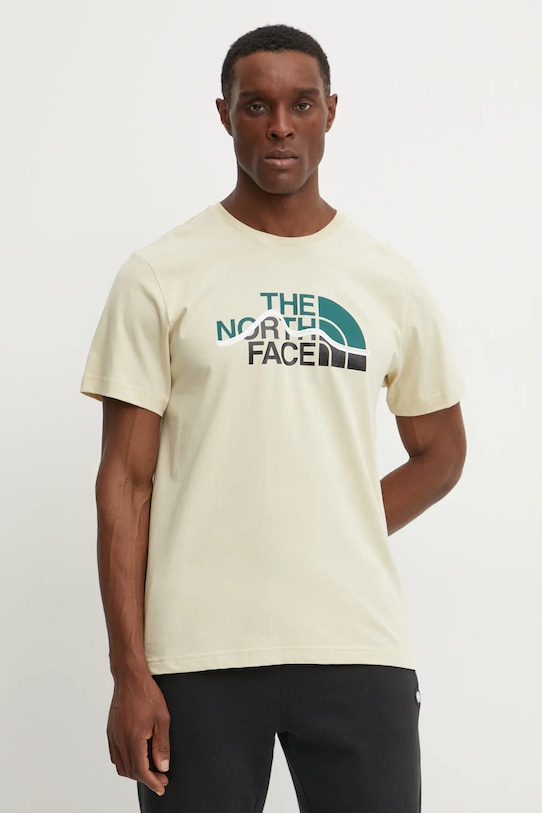 

Хлопковая футболка Mountain Line The North Face, бежевый