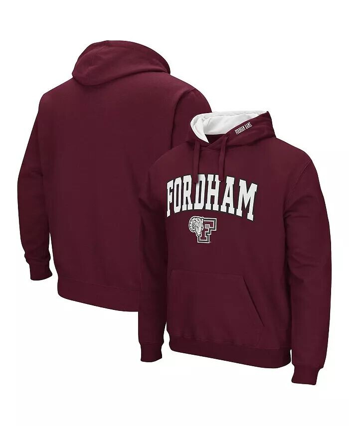 

Мужской темно-бордовый пуловер с капюшоном Fordham Rams Arch и Logo Colosseum