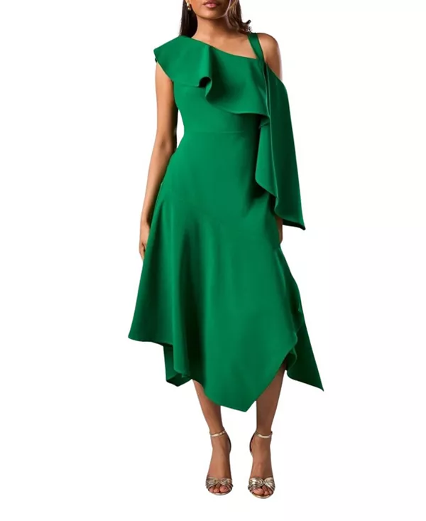 

Укороченное платье миди для гостьи на свадьбе Coast, зеленый