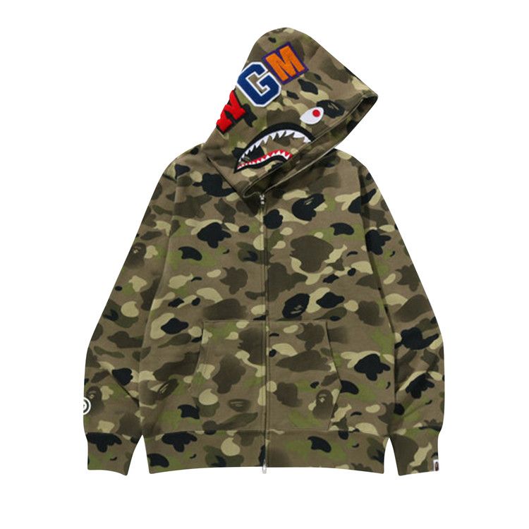

Худи BAPE Gradation Camo Shark Full Zip Hoodie 'Olive Drab'