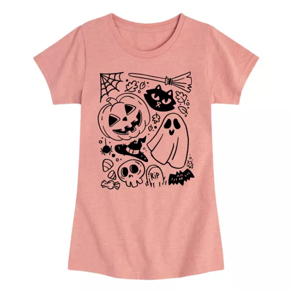 

Футболка с рисунком в стиле doodle для девочек 7-16 лет на Хэллоуин Licensed Character, цвет desert pink
