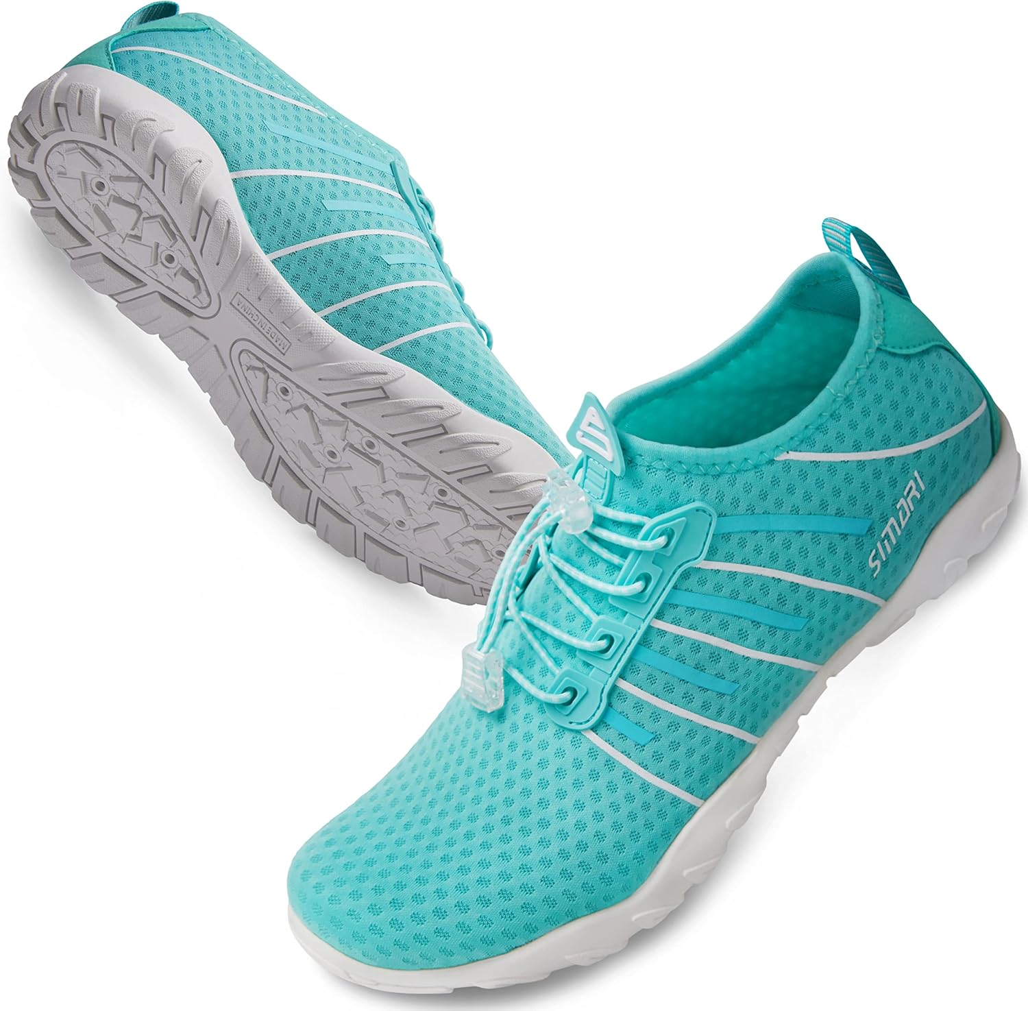 

Водные туфли SIMARI для женщин и мужчин - Босоножки с быстрым высыханием, Легкие плавательные тапочки для серфинга, плавания, пляжного спорта, каякинга, дайвинга, Противоскользящий дизайн, синий/зеленый