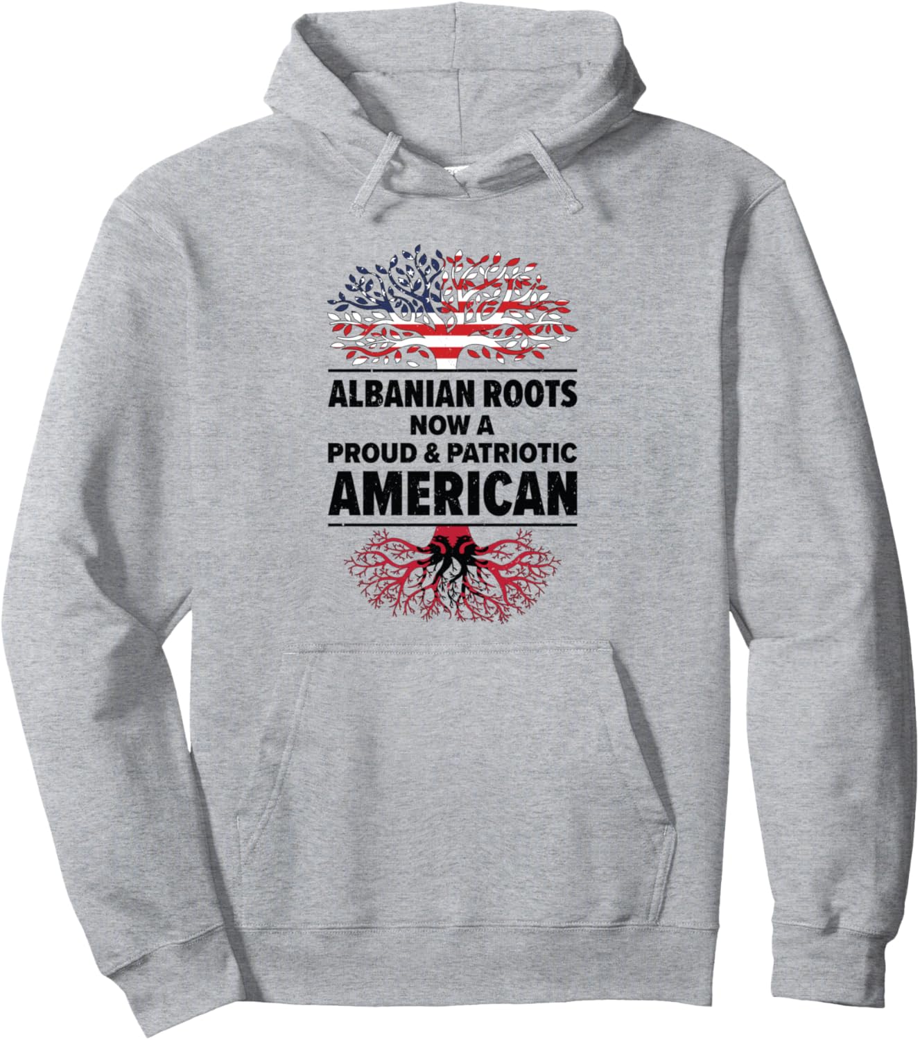 

Албанско-американская патриотическая толстовка с американским флагом, серая Albanian Roots Now A Proud Patriotic American
