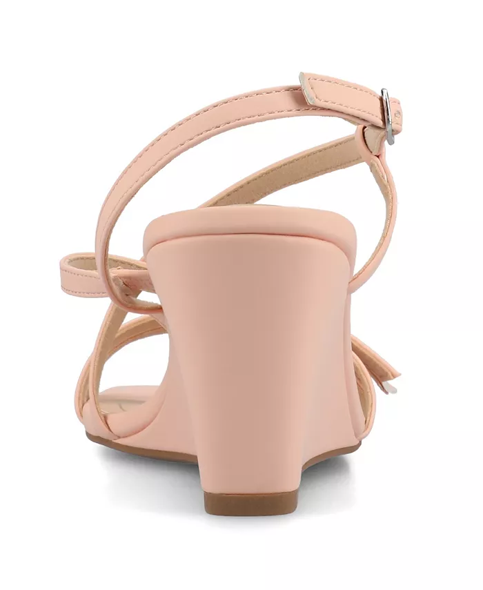 Женские босоножки Clinne на платформе с ремешками Journee Collection, розовый — фото 3
