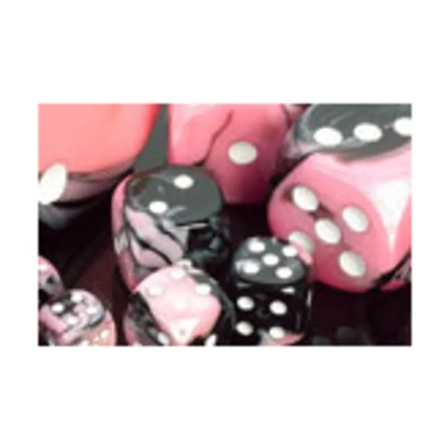 

d6 12 мм черный и розовый с белым (36), Dice - Gemini - d6 12mm (Chessex)